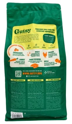 Gutsy Chicken Munchies Medium/Large Adult 6kg -Dierenparadijspaleis Gutsy Chicken Munchies Achterkant Zak