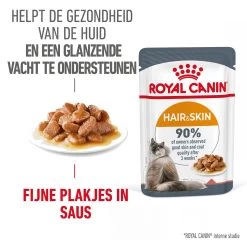 Royal Canin Hair & Skin Care Natvoer In Gravy Kattenvoer 12x85g -Dierenparadijspaleis Royal Canin Hair Skin Care Gravy Kat NL 01