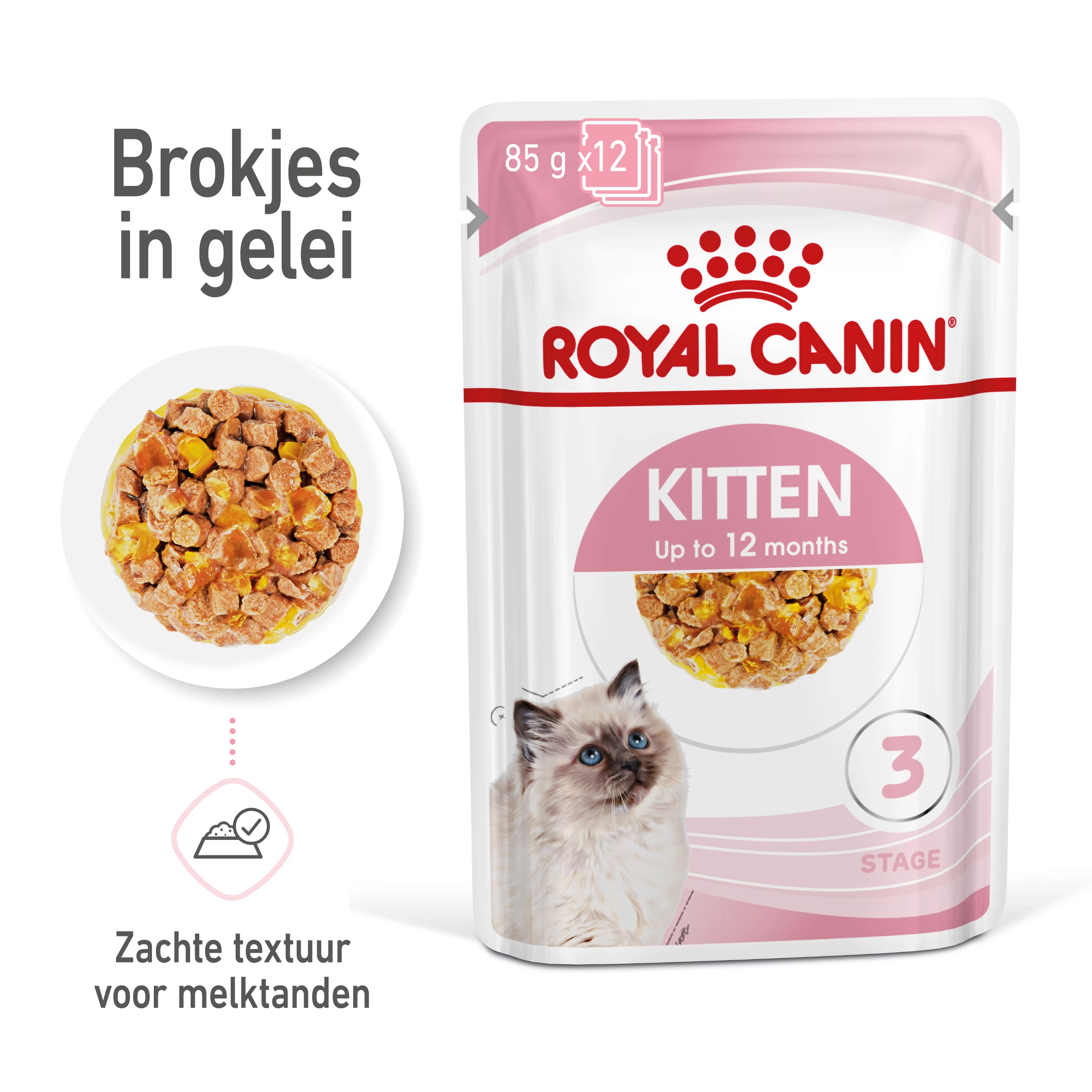 Royal Canin Kitten In Jelly Kattenvoer 12x85g 4 Royal Canin Kitten In Jelly Kattenvoer 12x85g - Afbeelding 2