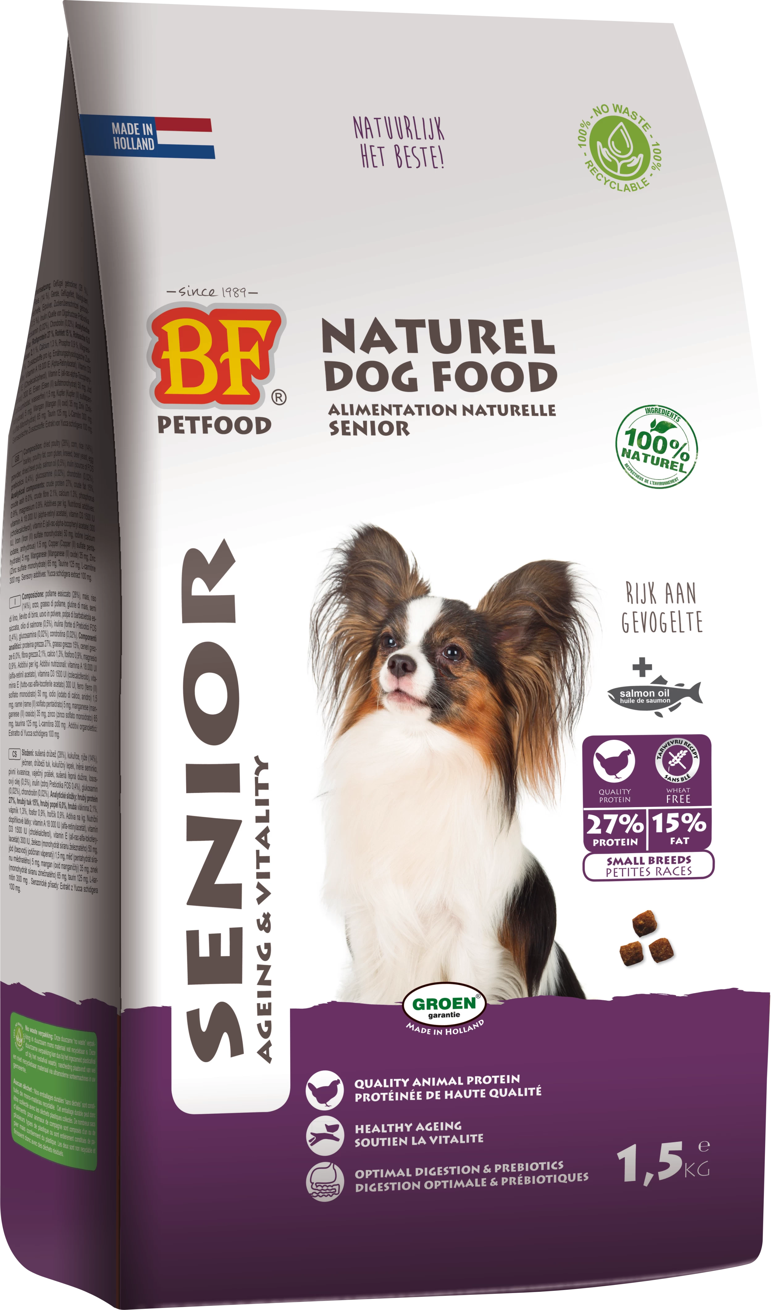 Biofood Bf Petfood Senior Mini Hondenvoer 1,5kg 3 Biofood Bf Petfood Senior Mini Hondenvoer 1,5kg